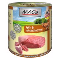 Výhodné balenie MAC´s Cat 24 x 800 g - hovädzie a kuracie srdce