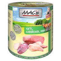 Výhodné balenie MAC´s Cat 24 x 800 g - Mix hovädzie, kačacie/králičie/hovädzie (2 druhy)