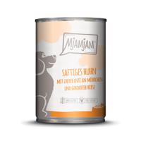 Výhodné balenie MjAMjAM Adult Dog 12 x 400 g - šťavnaté kuracie s jemným kačacím