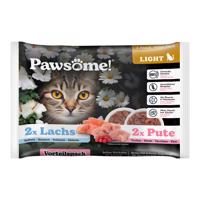 Výhodné balenie Pawsome Adult Light 8 x 85 g - morčacie mäso a losos