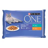 Výhodné balenie Purina ONE Junior 24 x 85 g - Citlivé kuracie mäso a tuniak