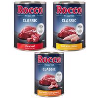 Výhodné balenie Rocco Classic 24 x 400 g - topseller mix: hovädzie, hovädzie/hydinové srdiečka, hovädzie/kuracie