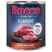 Výhodné balenie Rocco Classic 24 x 800 g - hovädzie s jahňacím