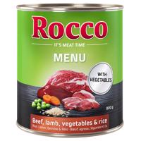 Výhodné balenie Rocco Menu 24 x 800 g - hovädzie, jahňacie, zelenina & ryža