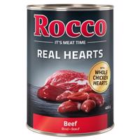 Výhodné balenie Rocco Real Hearts 24 x 400 g - hovädzie s celými kuracími srdcami