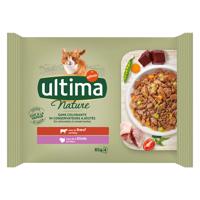 Výhodné balenie Ultima Cat Nature 12 x 85 g - hovädzie a morčacie