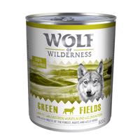 Výhodné balenie Wolf of Wilderness Adult 12 x 800 g - Green Fields - jahňacie