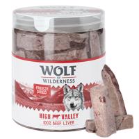 Výhodné balenie Wolf of Wilderness - mrazom sušené prémiové maškrty - hovädzia pečeň (4 x 90 g)