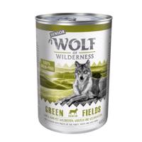 Výhodné balenie Wolf of Wilderness Senior 12 x 400 g - Green Fields - jahňacie & kuracie