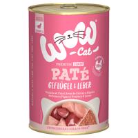 Výhodné balenie WOW Cat Junior 12 × 400 g - hydinové mäso a pečeň