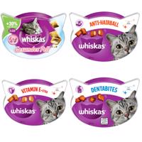 Whiskas maškrty, 8 balení - 15% zľava - Dentabites kuracie  (2 x 40 g) + Anti-Hairball (2 x 60 g) + pre zdravú srsť (2 x 50g) + Vitamin E-Xtra (2 x 50 g)