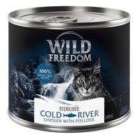 Wild Freedom, 6 x 200 g, 5 + 1 zadarmo! - Adult Sterilised Cold River Sterilised – kuracie a treska (6 x 200 g)