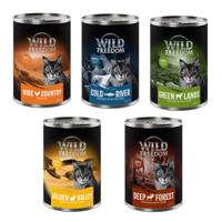 Wild Freedom Adult 6 x 400 g - bezobilné - miešané balenie I (2 x kuracie, treska, jahňacie, králik, divina)