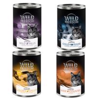 Wild Freedom Adult Sterilised 6 x  400 g – bez obilnín - miešané balenie (2x kuracie, 2x kuracie a treska, 1x kuracie a králičie, 1x kuracie a kačacie))