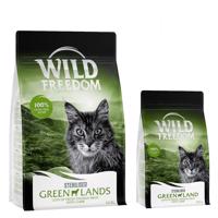 Wild Freedom granule 6,5 kg + 800 g zdarma - Adult "Green Lands" Sterilised jahňacie – bez obilnín