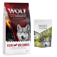 Wolf of Wilderness granule 12 kg + snack 180g zadarmo! - "Fiery Volcanoes" - jahňacie + Green Fields - Lamb 180 g