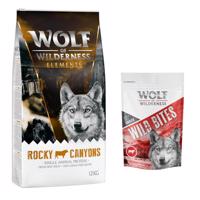 Wolf of Wilderness granule 12 kg + snack 180g zadarmo! - "Rocky Canyons“ - hovädzie + High Valley Beef 180 g