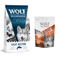 Wolf of Wilderness granule 12 kg + snack 180g zadarmo! - "Vast Oceans“ - s rybou + Wide Acres Chicken 180g