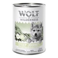 Wolf of Wilderness konzervy, 12 x 400 g - 10 + 2 zdarma - Steep Journey - hydina s jahňacím