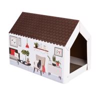 XL domček pre mačky Home vr. škrabacej dosky - zimný design - D 58 x Š 36 x V 41cm